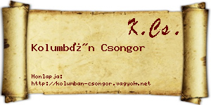 Kolumbán Csongor névjegykártya