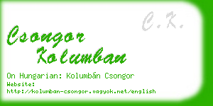 csongor kolumban business card